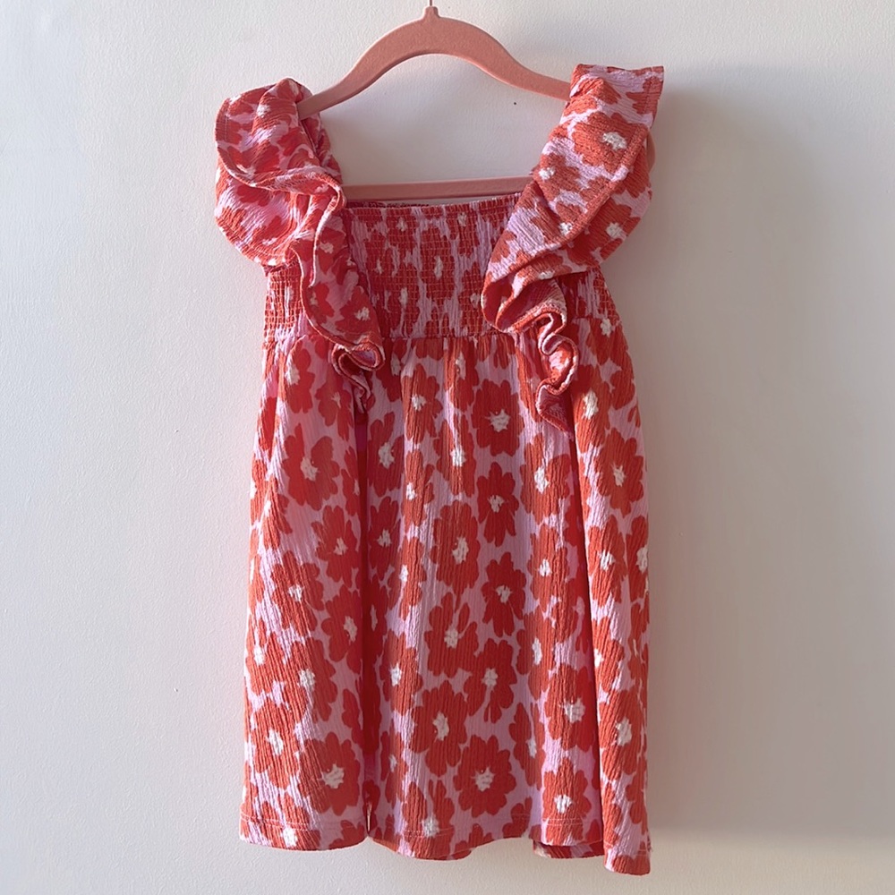 Zara Toddler Red and Pink Floral Dress